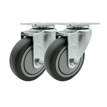 Service Caster FG25656 Rubbermaid Cube Utility Truck Quiet Replacement Swivel Casters, 2PK RUB-SCC-20S414-TPRB-2